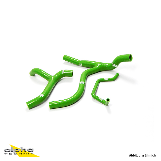 SAMCO SPORT Siliconschlauch Kit Y-Stück - Race Design grün für Kawasaki KX450F Modelljahr 2012-2015