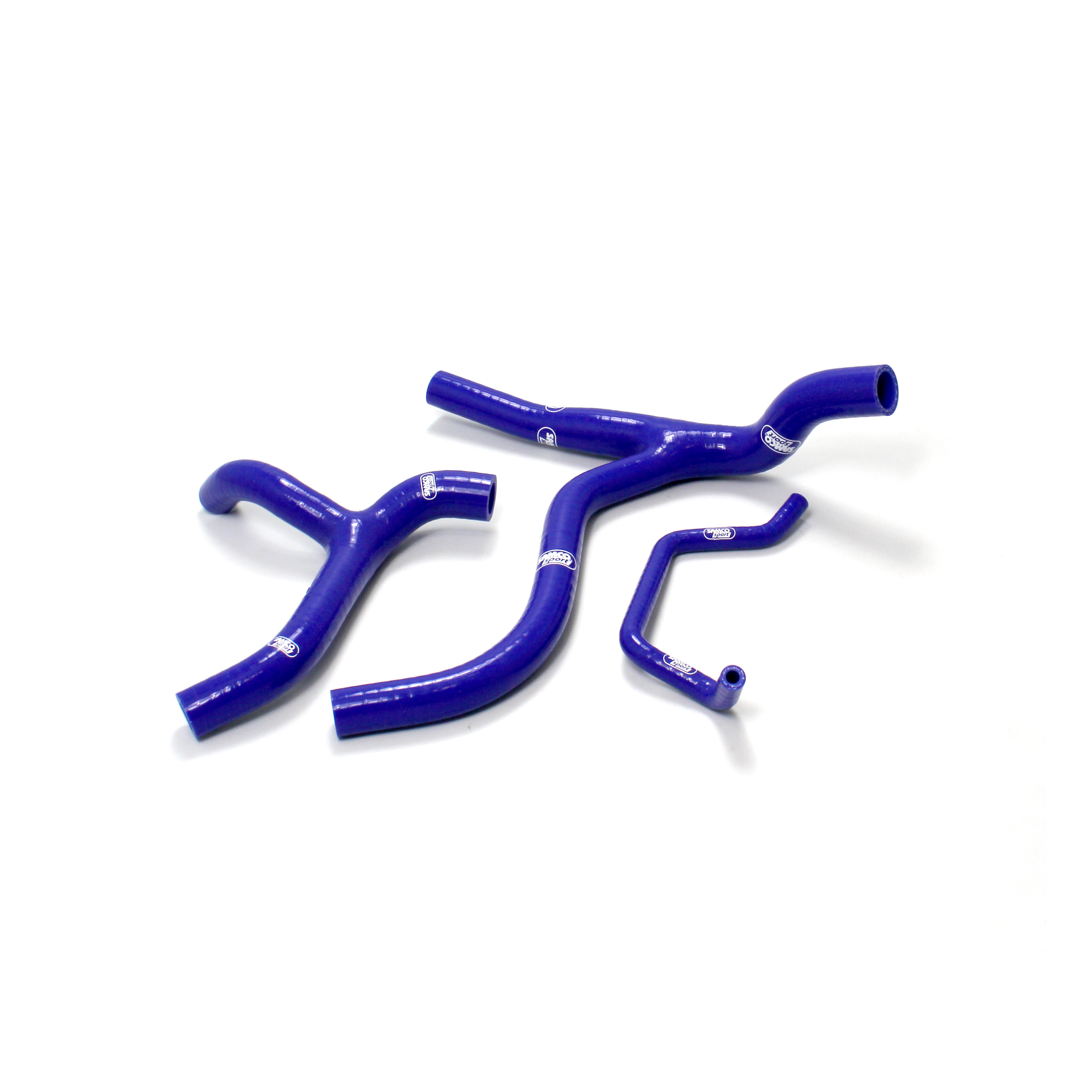 SAMCO SPORT Siliconschlauch Kit Y-Stück - Race Design blau für Kawasaki KX450F Modelljahr 2012-2015