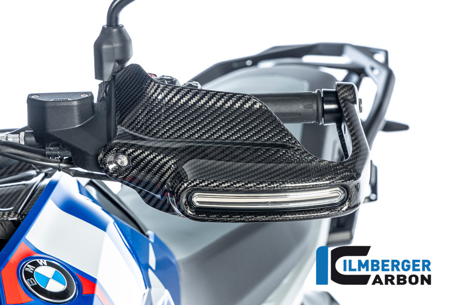 Ilmberger Carbon Handprotektor groß mit Blinkeraufnahme links, glänzend, BMW R1300GS 2023-