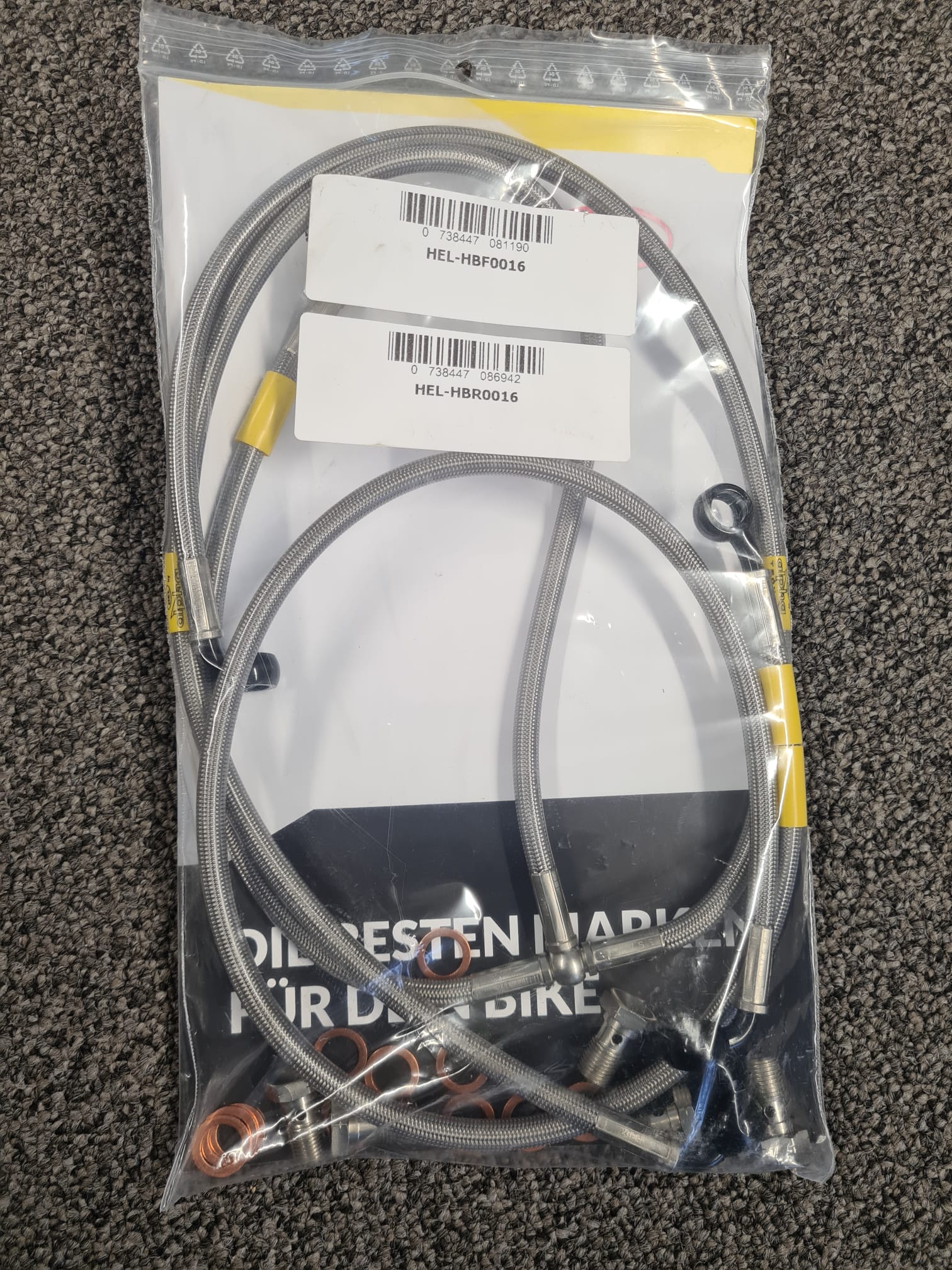 HEL Stahlflexleitung vorne und hinten Verlegeart OEM für Aprilia Shiver SL750 2009 - , Edelstahl