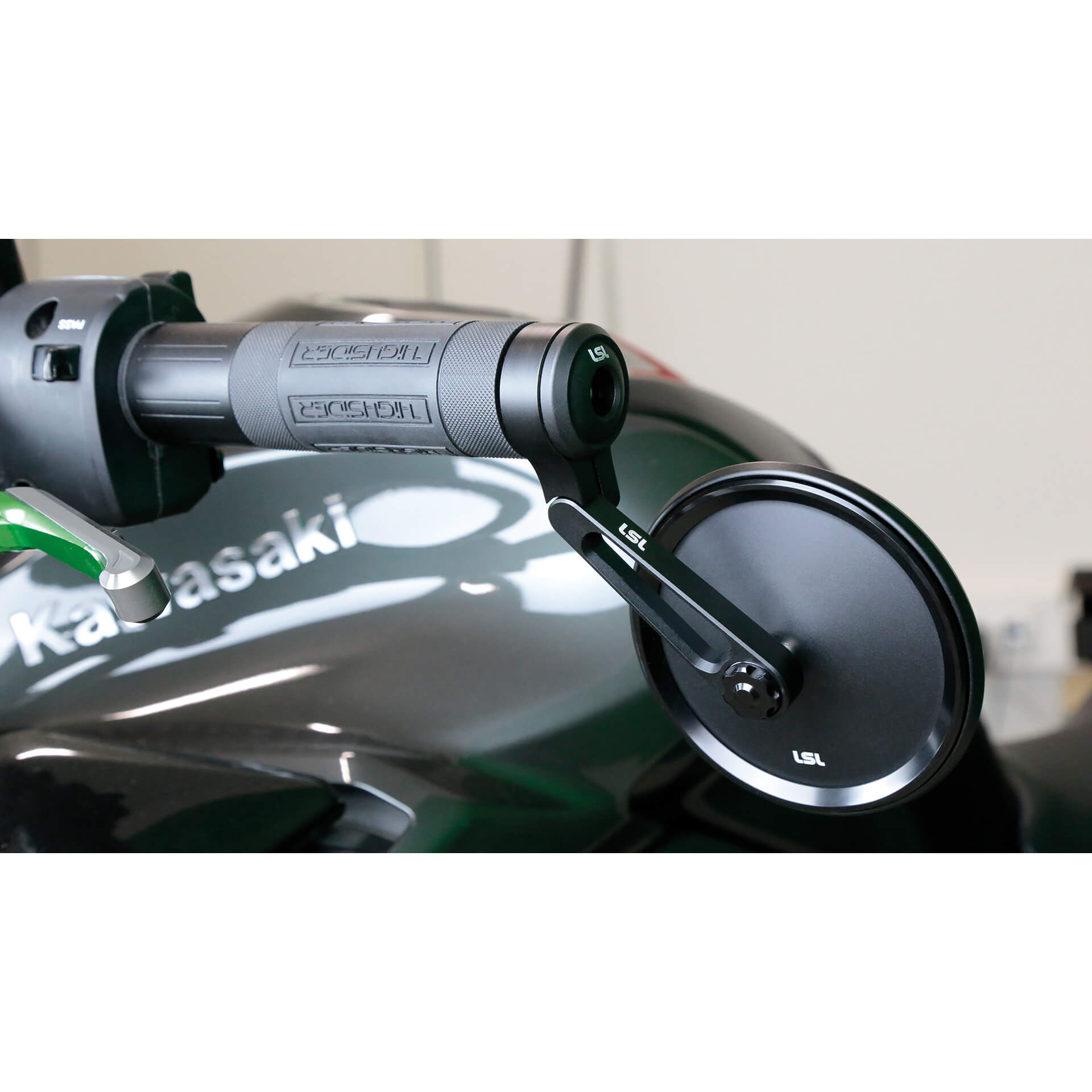 LSL Spiegel NOVA-RUN, Lenkerendenspiegel kurz, schwarz, mit Straßenzulassung, ECE, mit Adaptern für 22mm und 1 Zoll Lenker