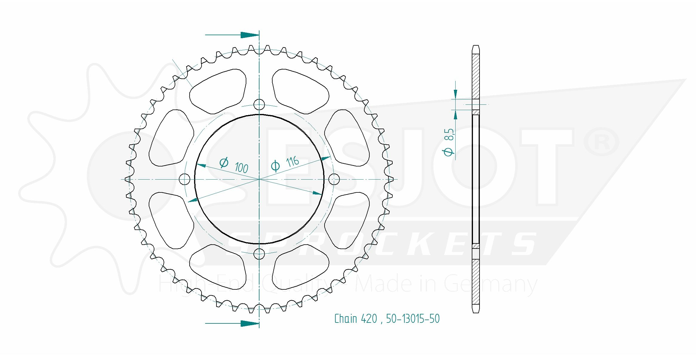 Esjot Kettenrad Z-50 Kawasaki KX60 KX80 KX85 KX100