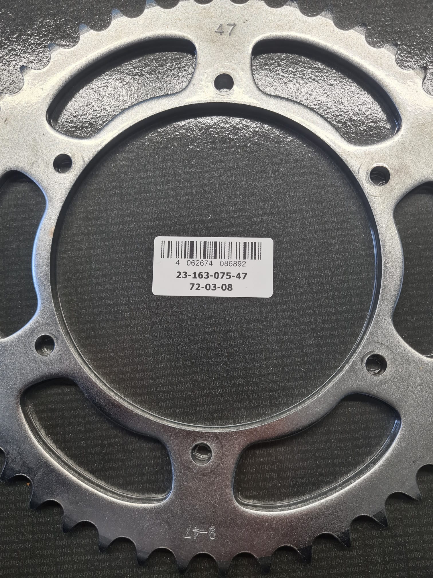 Kettenrad Stahl, 47 Zähne, Teilung 520