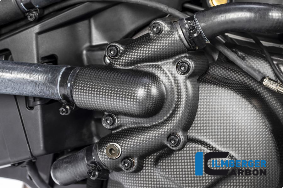 Ilmberger Carbon Wasserpumpendeckelabdeckung, matt, Ducati Monster 1200, 1200S 2017-