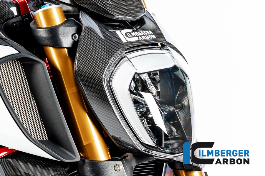 Ilmberger Carbon Scheinwerferabdeckung, glänzend, Ducati Diavel 1260 , 2019-