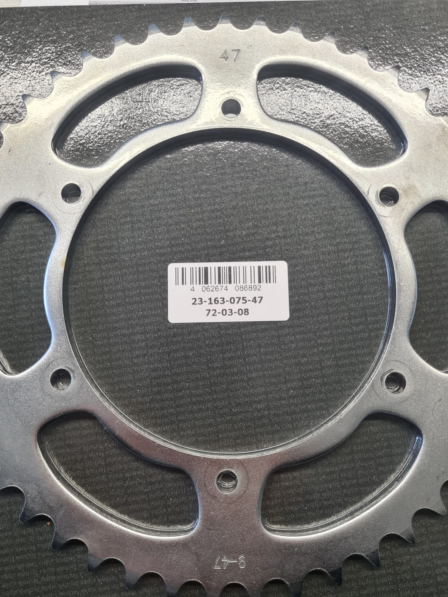 Kettenrad Stahl, 47 Zähne, Teilung 520