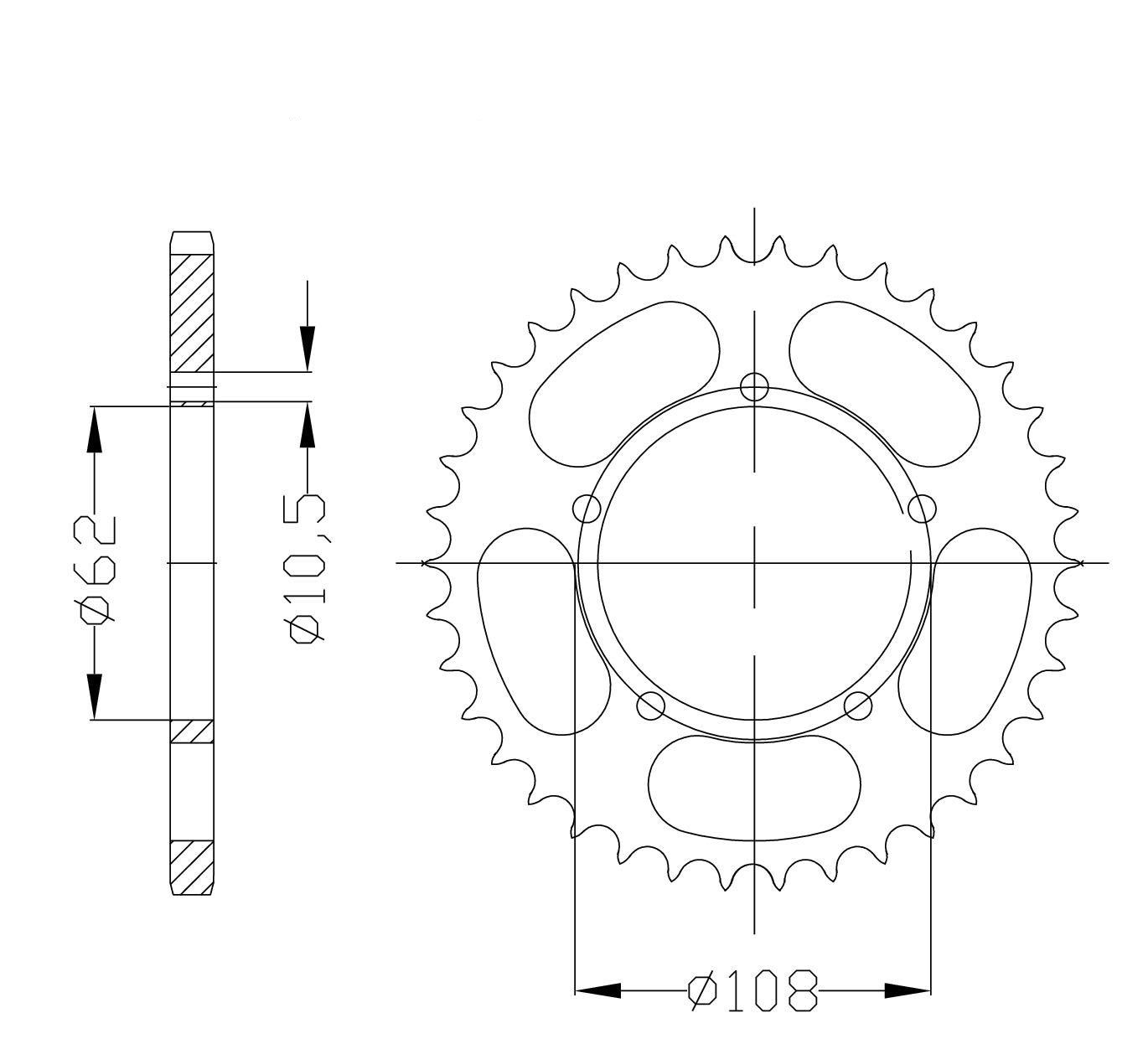 DID Kettensatz mit 428VX Kette, Farbe standard, für Hyosung XRX125LC SM