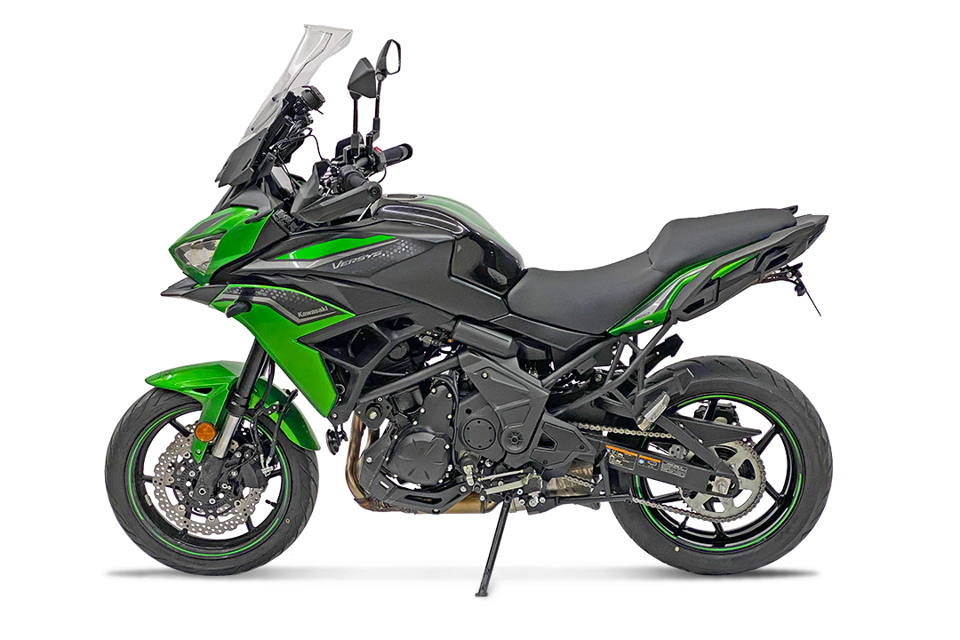 alpha Technik Kennzeichenhalter Edelstahl schwarz für Kawasaki Versys 650 ab 2015-