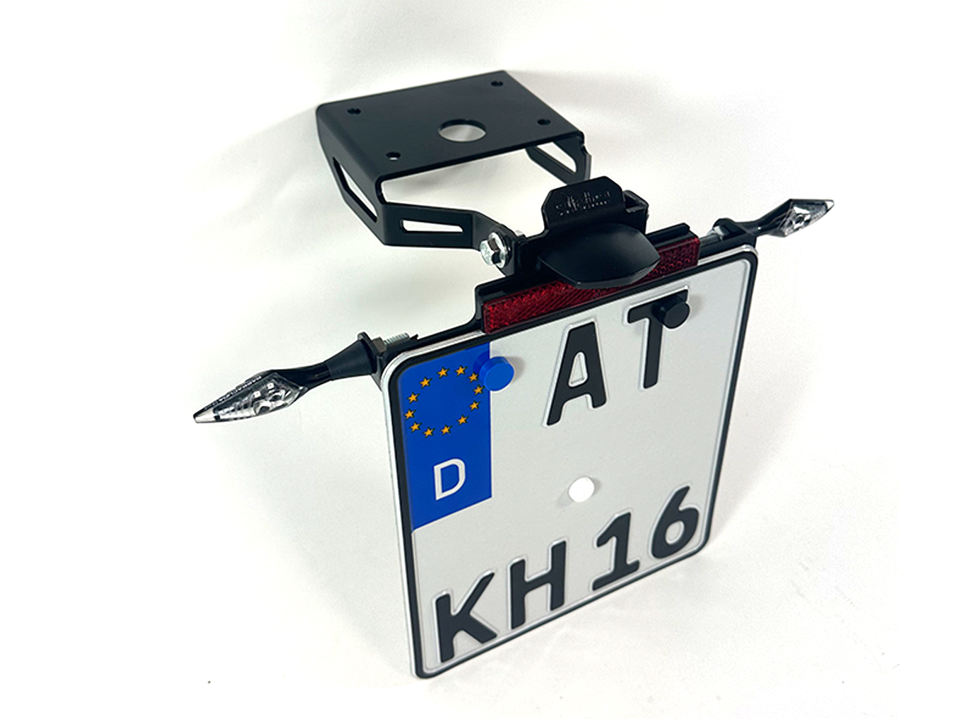 alpha Technik Kennzeichenhalter Edelstahl schwarz für Benelli TRK 702 / TRK 702X ab 2023-