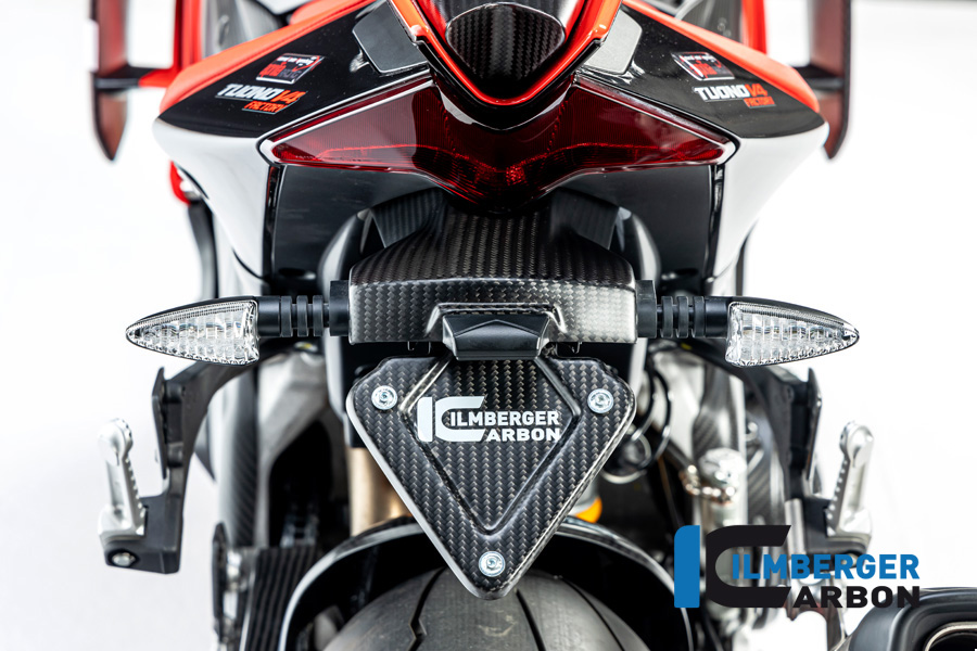 Ilmberger Carbon Kennzeichenhalter matt für Aprilia RSV4 / Tuono V4 2021-
