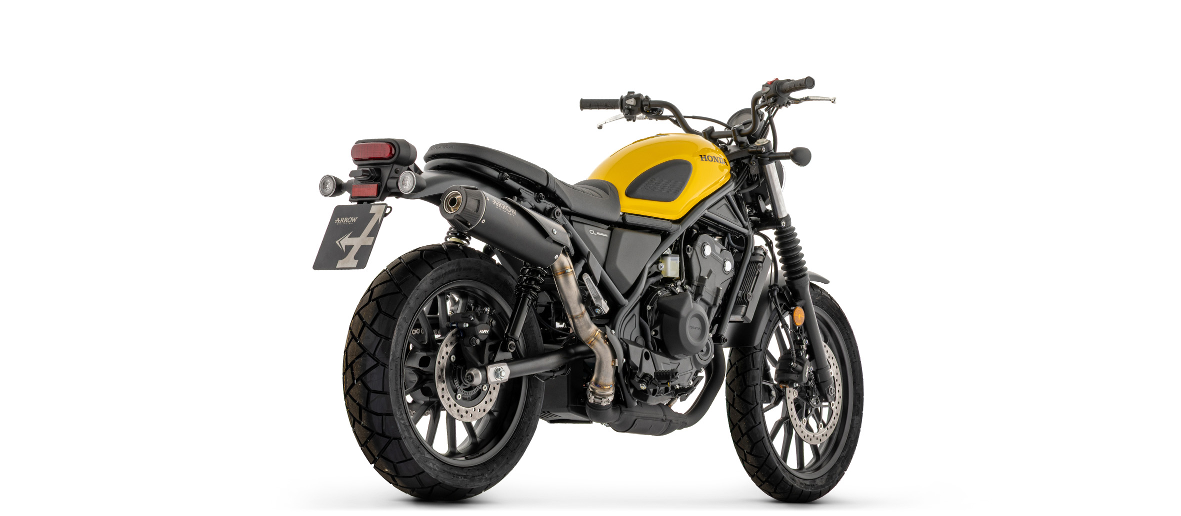 ARROW Auspuff REBEL DARK Sip-On mit schwarzer Aluminium-Endkappe für Honda CL 500, 2025-