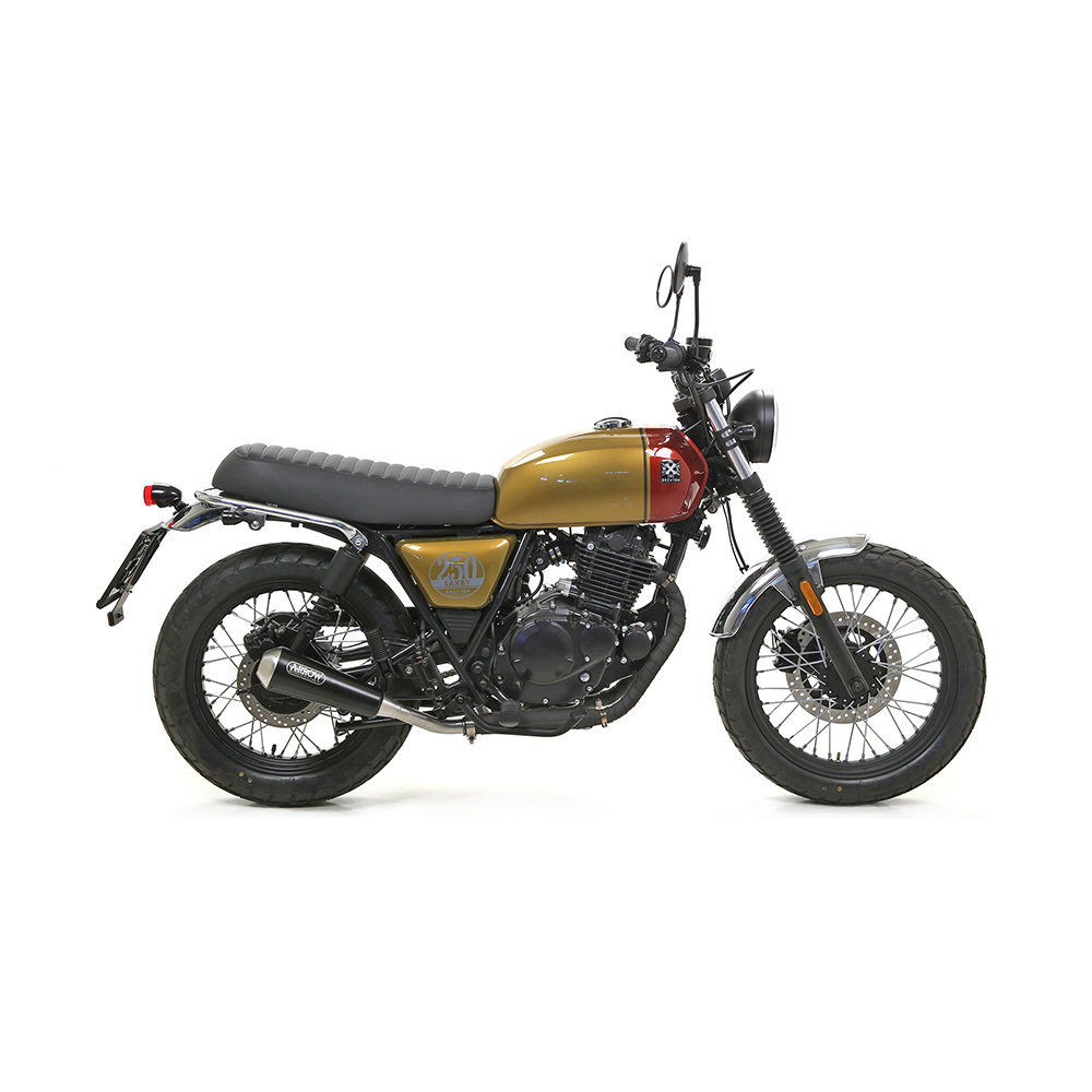 ARROW Auspuff DARK PRO-RACE  für Brixton Saxby 250 / Cromwell 250 2020-, Edelstahl schwarz