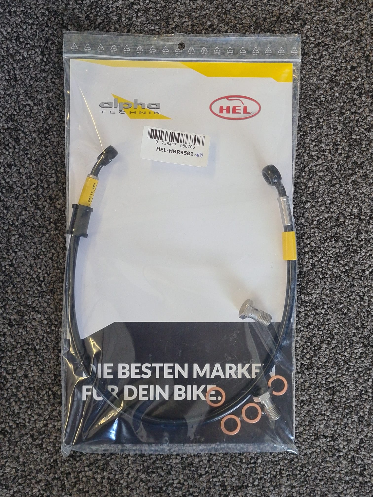 HEL Stahlflexleitung hinten Verlegeart OEM für Yamaha FJR1300 2000 - 2005, Edelstahl