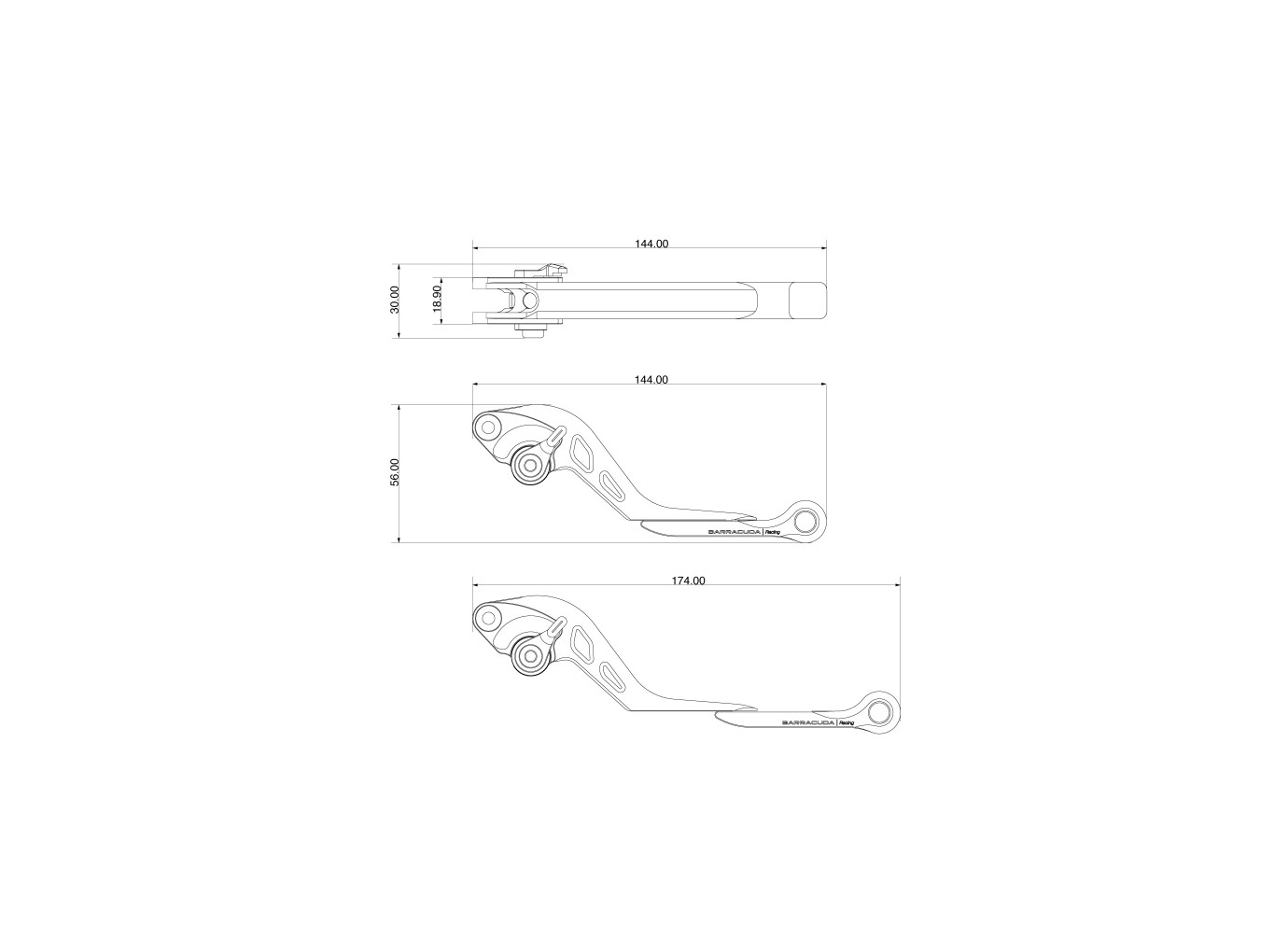 Barracuda Brems- und Kupplungshebelsatz für Kawasaki Z750 Modelljahr 2007-2014 / Z800 Modelljahr 2013-2016