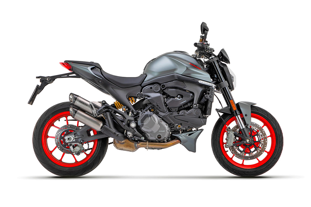 ARROW Auspuff ROUND-SIL Titan für Ducati Monster / Monster+ ab Modelljahr 2021-