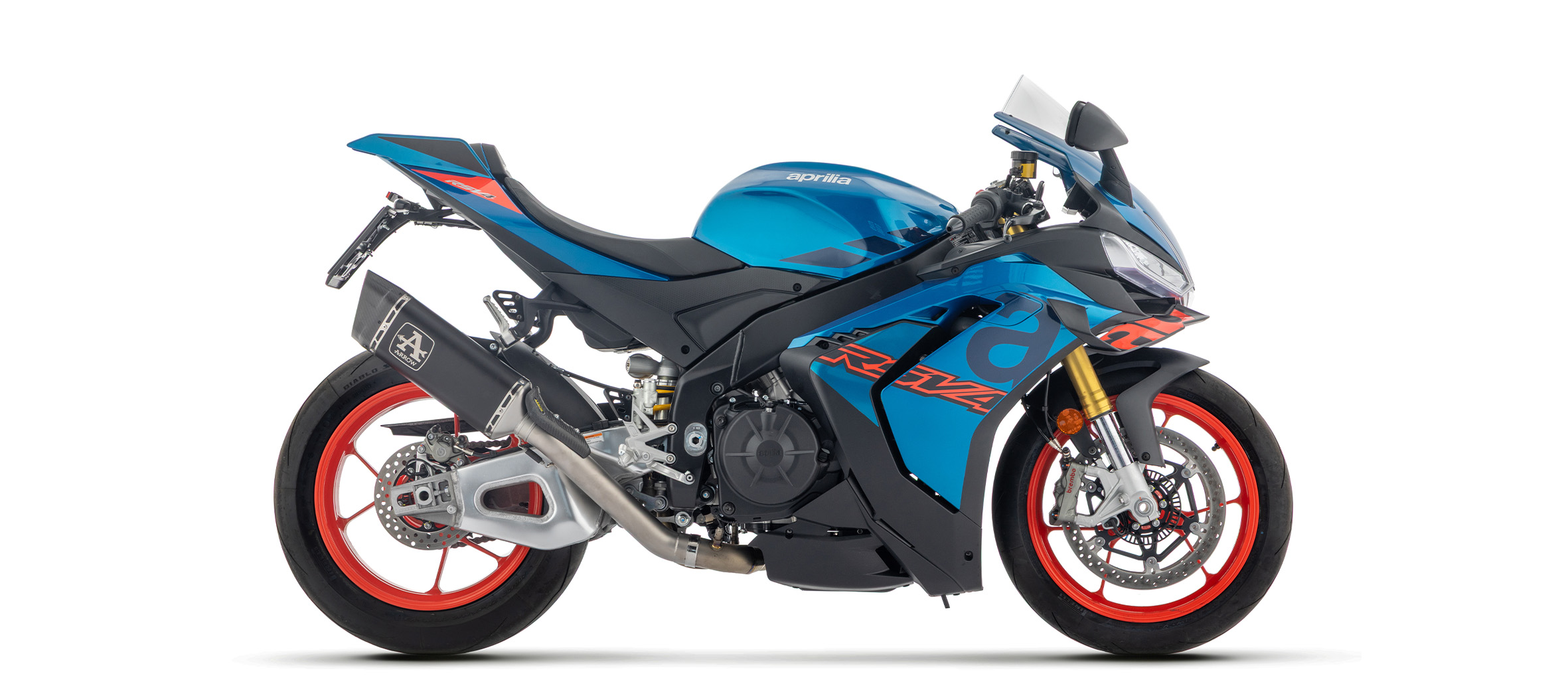 ARROW Racing-Auspuff PISTA DARK mit Titan Zwischenrohr für Aprilia RSV4 1100 Factory 2021-, Tuono V4 2025-