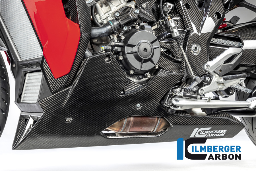 Ilmberger Carbon Motorspoiler lange Version mit Hauptständer, glänzend, BMW S1000XR 2020-2023
