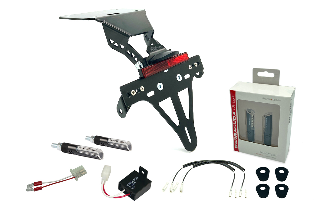alpha Technik Kennzeichenhalter-Blinker-Kit IDEA (vorne + hinten) für Yamaha YZF-R3 / MT03 Modelljahr 2016-2019