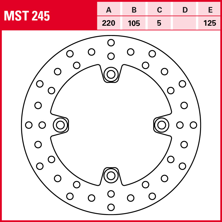 TRW Bremsscheibe Allround starr MST245