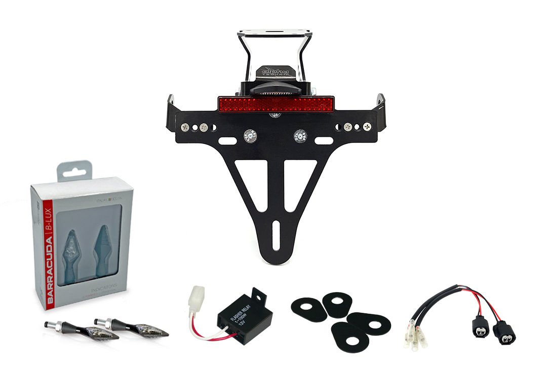 Kennzeichenhalter-Blinker-Kit X-LED (vorne + hinten) für Kawasaki Z900RS ab Modelljahr 2018 Typ ZR900C u. ab Modelljahr 2021 Typ ZR900K