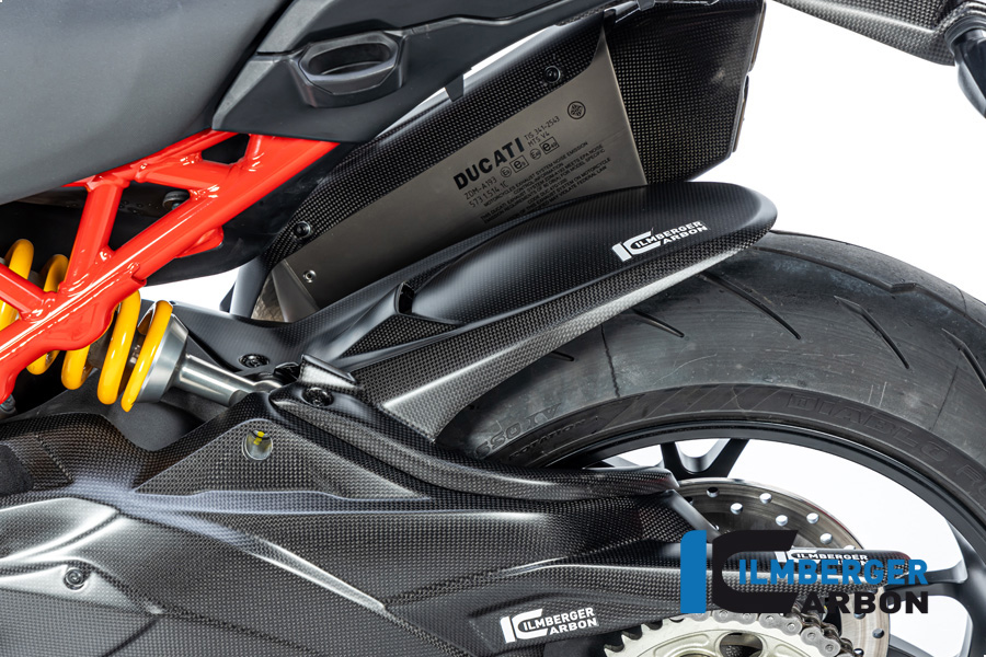 Ilmberger Carbon Kotflügel hinten mit Bremsleitungsabdeckung, matt, Ducati Multistrada V4 Pike's Peak 2022-