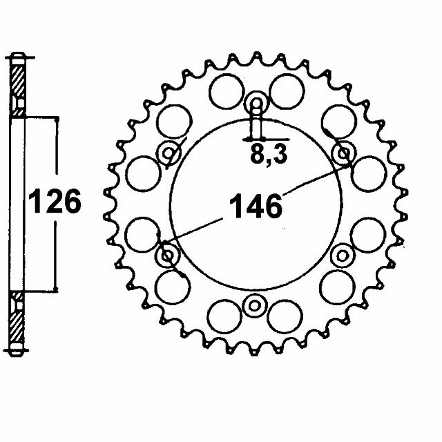 DID Kettensatz mit 520VX3 Kette, Farbe gold, für Suzuki DRZ400, Typ JS1B