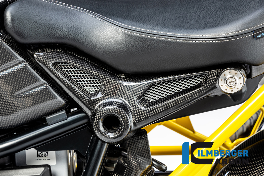 Ilmberger Carbon Abdeckung am Rahmenheck links, glänzend, BMW R nineT 2014-2017, R nineT Racer, Scrambler, Urban GS 2016-