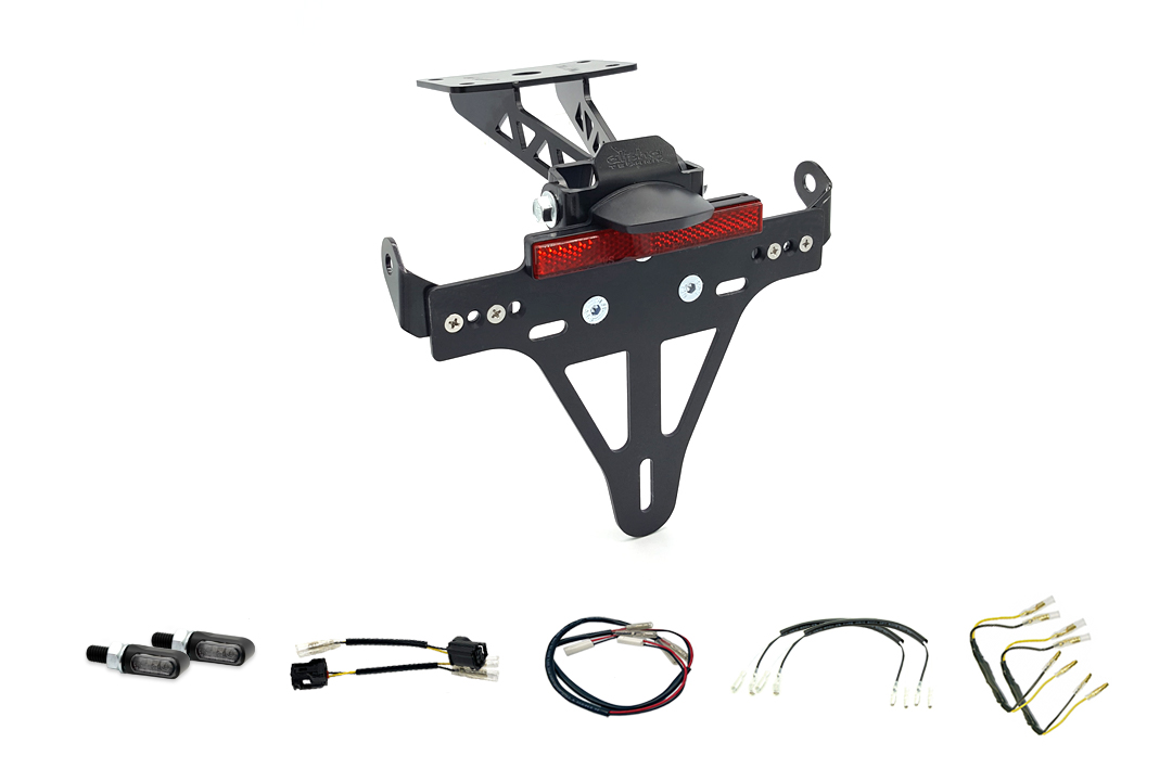 alpha Technik Kennzeichenhalter-Blinker-Kit M-LED für Yamaha MT-07 RM33 / RM34 ab Modelljahr 2021- (Hinten)