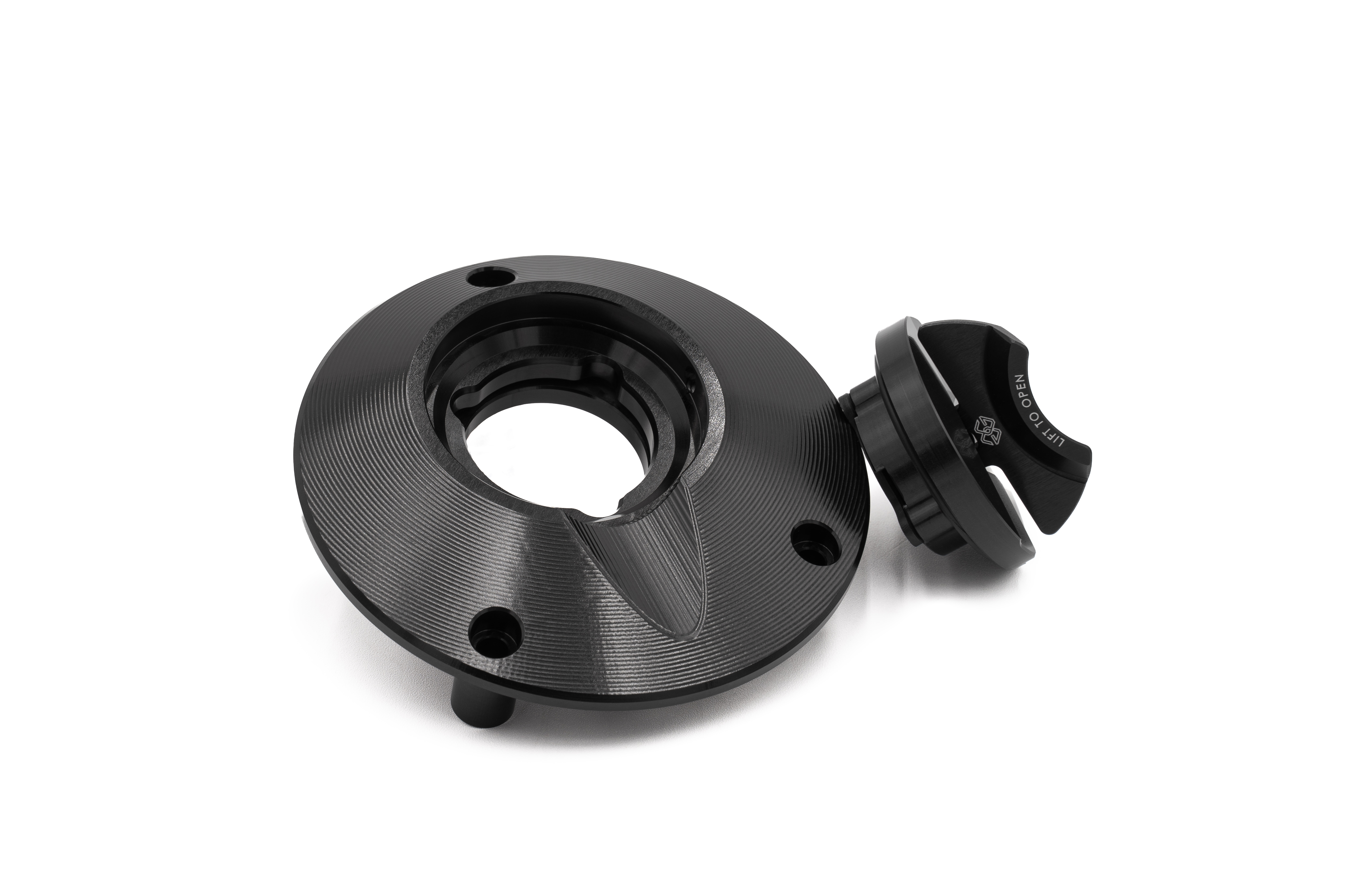Gilles FCAP2 Qucik-Release Tankdeckel, schwarz/rot, für verschiedene Triumph-Modelle 