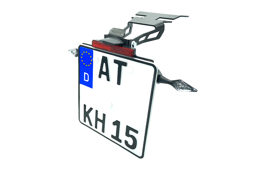 alpha Technik Kennzeichenhalter Edelstahl schwarz für Honda NC750X ab 2021-