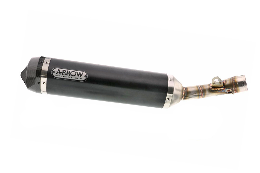 ARROW Auspuff DARK THUNDER für Yamaha MT125 2014-, Aluminium schwarz mti Carbon Endkappe (Nur mit ARROW Krümmer)
