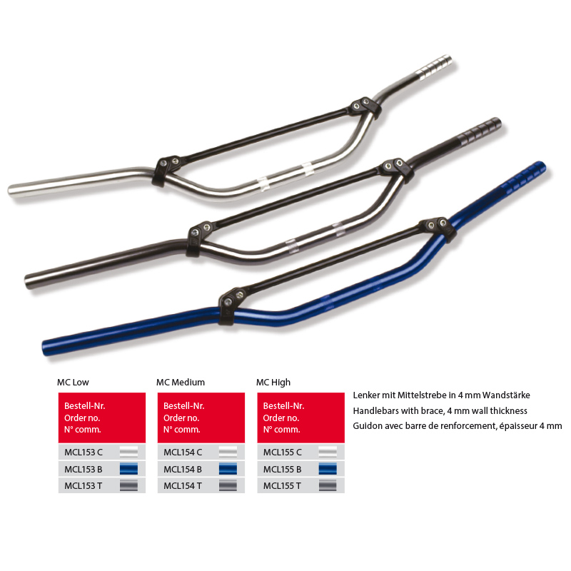 TRW Aluminiumlenker Offroad MC Medium MCL154B in blau