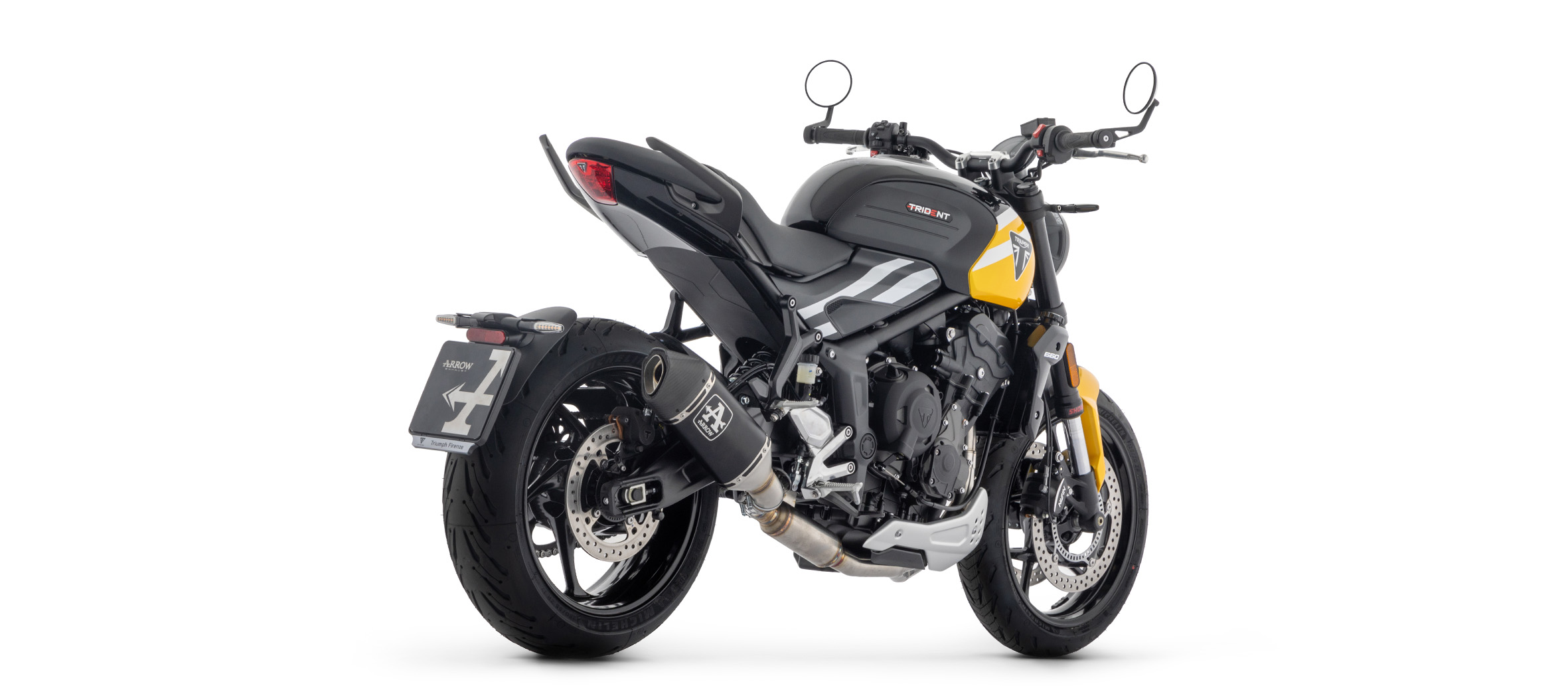 ARROW Komplettanlage mit VELOCE Endschalldämper schwarz mit Cabonendkappe für Triumph Trident 660, 2025-