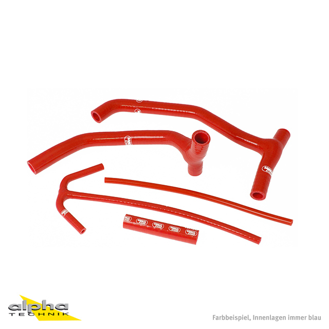 SAMCO SPORT Siliconschlauch Kit rot für Husqvarna SM570R ab Modelljahr 2001-