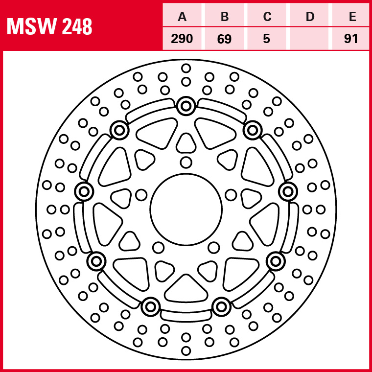 TRW Bremsscheibe Allround schwimmend MSW248