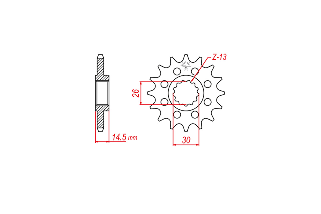 Ritzel, 18 Zähne, Teilung 530