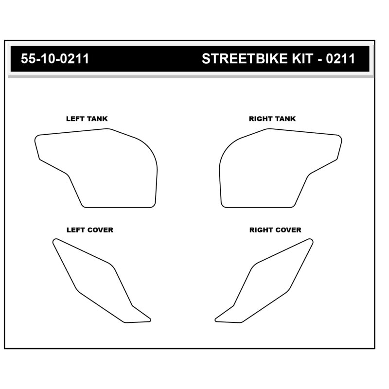 Stompgrip Tank Pad hybrid, Icon, Streetbike Tank Kit - Tank Seiten, für Honda CBR600RR, 2024-2026