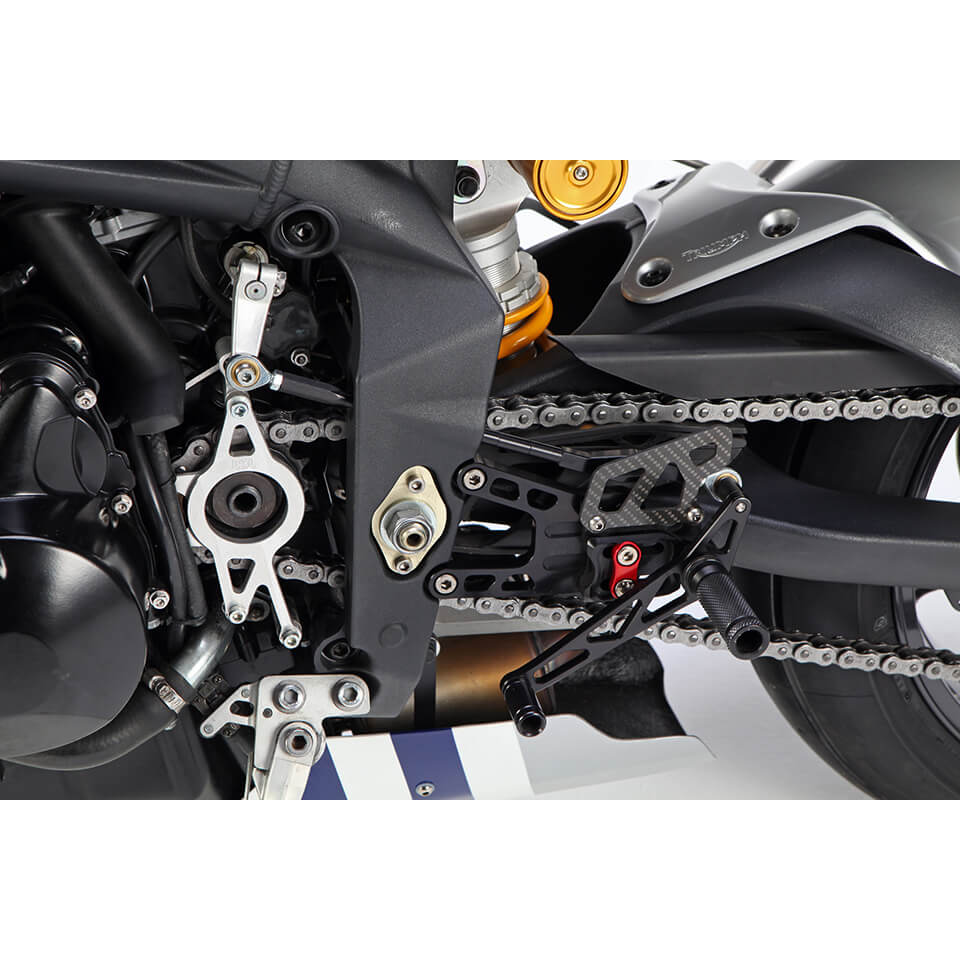 LSL 2Slide-Rastenanlage für Triumph Daytona, Street Triple, 2006-2012, schwarz-rot
