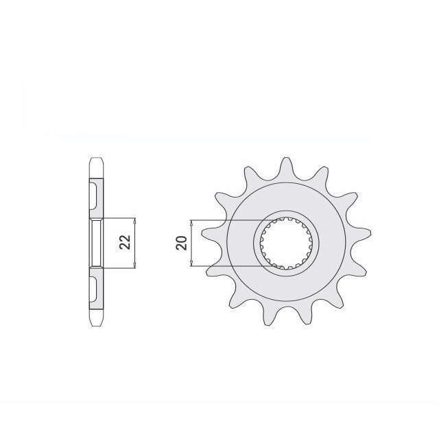 DID Kettensatz mit 520ZVM-X Kette, Farbe standard, für Yamaha WR250F, Typ CG, Modelljahr 2007-2010
