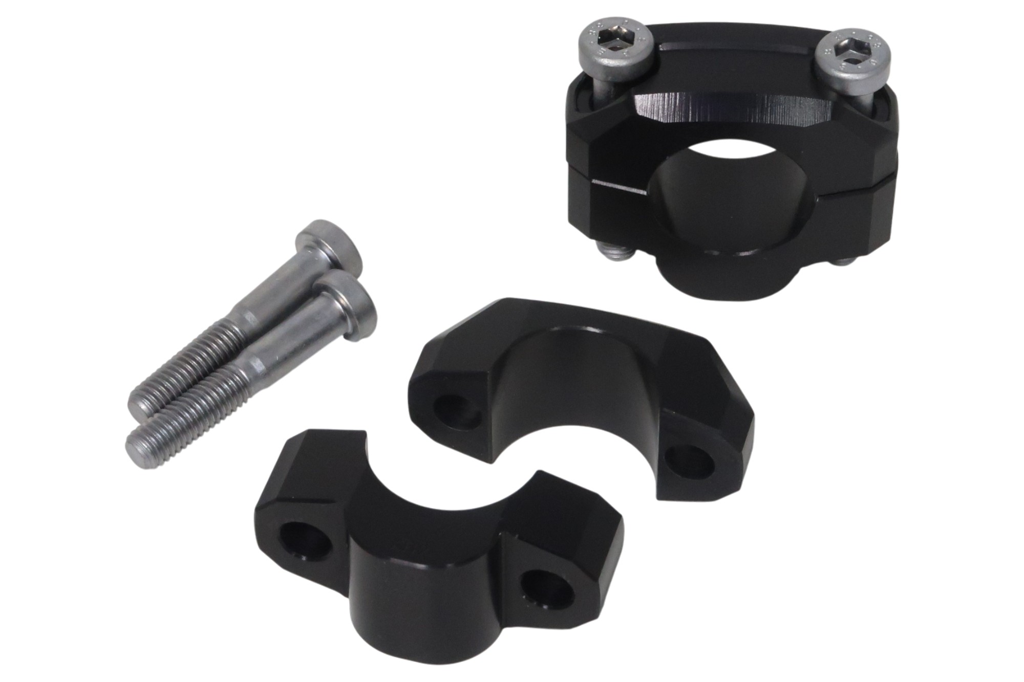 LSL Klemmbock-Kit für KTM 125 Duke, 390 Duke, von Ø26,5 auf Ø28,6 mm, schwarz