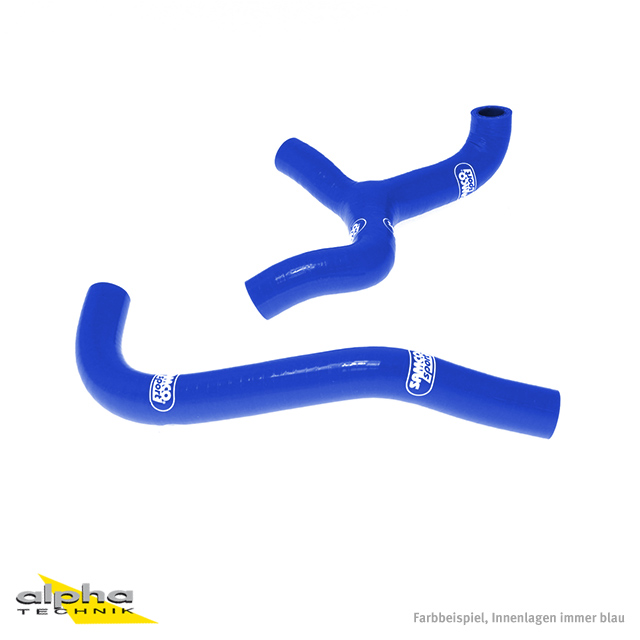 SAMCO SPORT Siliconschlauch Kit Y-Stück - Race Design blau für KTM 65 SX Modelljahr 2009-2015