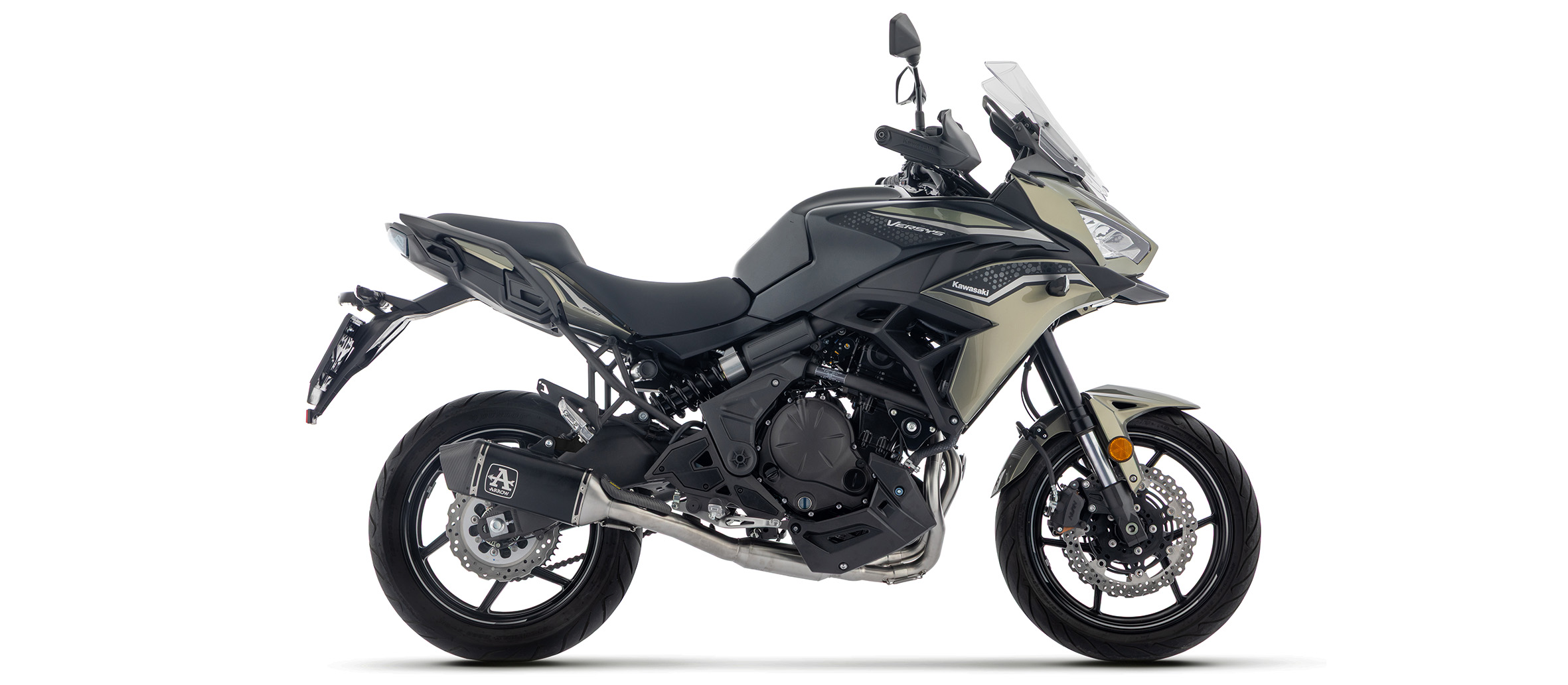 ARROW Komplettanlage mit VELOCE schwarz mit Cabonendkappe für Kawasaki Ninja 650 (35kW), Z650 (35kW) 2024-, Versys 650 2025-