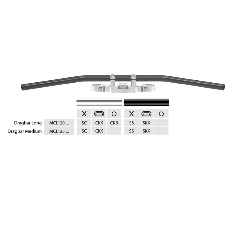 TRW Stahllenker Dragbar Medium MCL123SS in schwarz 