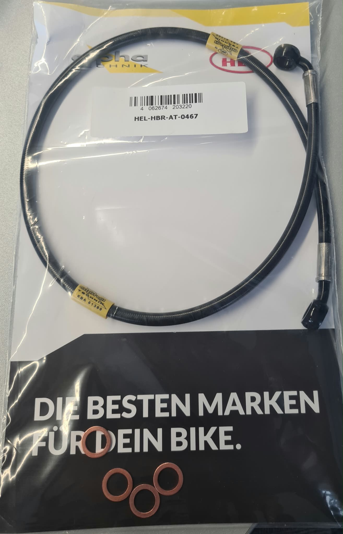 HEL Stahlfelxleitung hinten Verlegeart OEM für Yamaha YZF-R 125 2014 - 2015