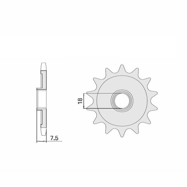Ritzel, 13 Zähne, Teilung 520