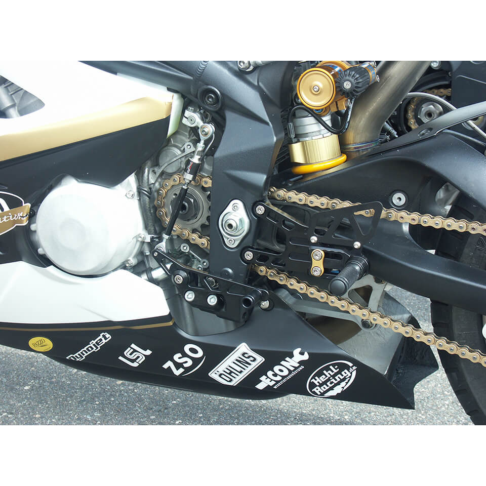 LSL 2Slide-Rastenanlage für Triumph Daytona 675, 2006-2012, schwarz-rot, mit Umkehrschaltung, Racing, ohne Straßenzulassung