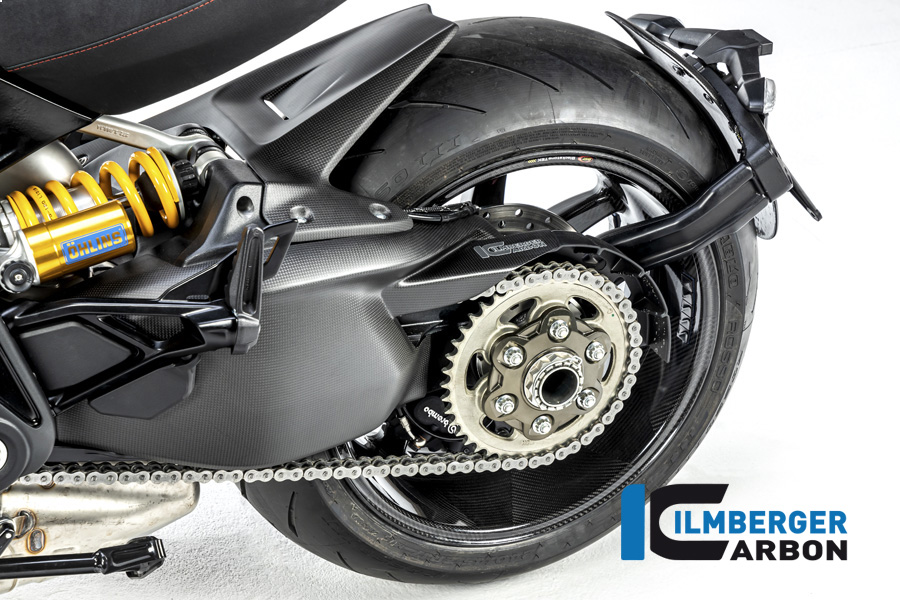 Ilmberger Carbon Schwingenabdeckung incl. Kettenschutz oben, matt, Ducati Diavel 1260 , 2019-