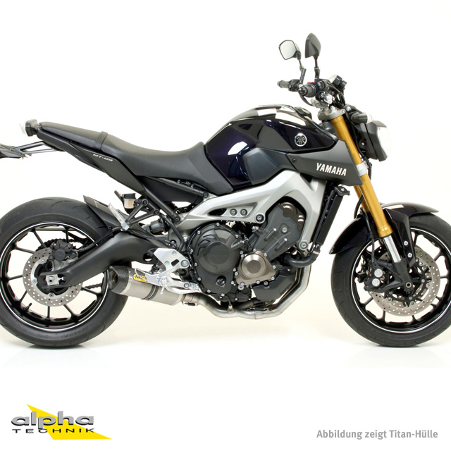 ARROW Auspuff THUNDER für Yamaha MT09 / Tracer 900 2013-, Aluminium mit Carbon Endkappe (Nur mit ARROW Krümmer)