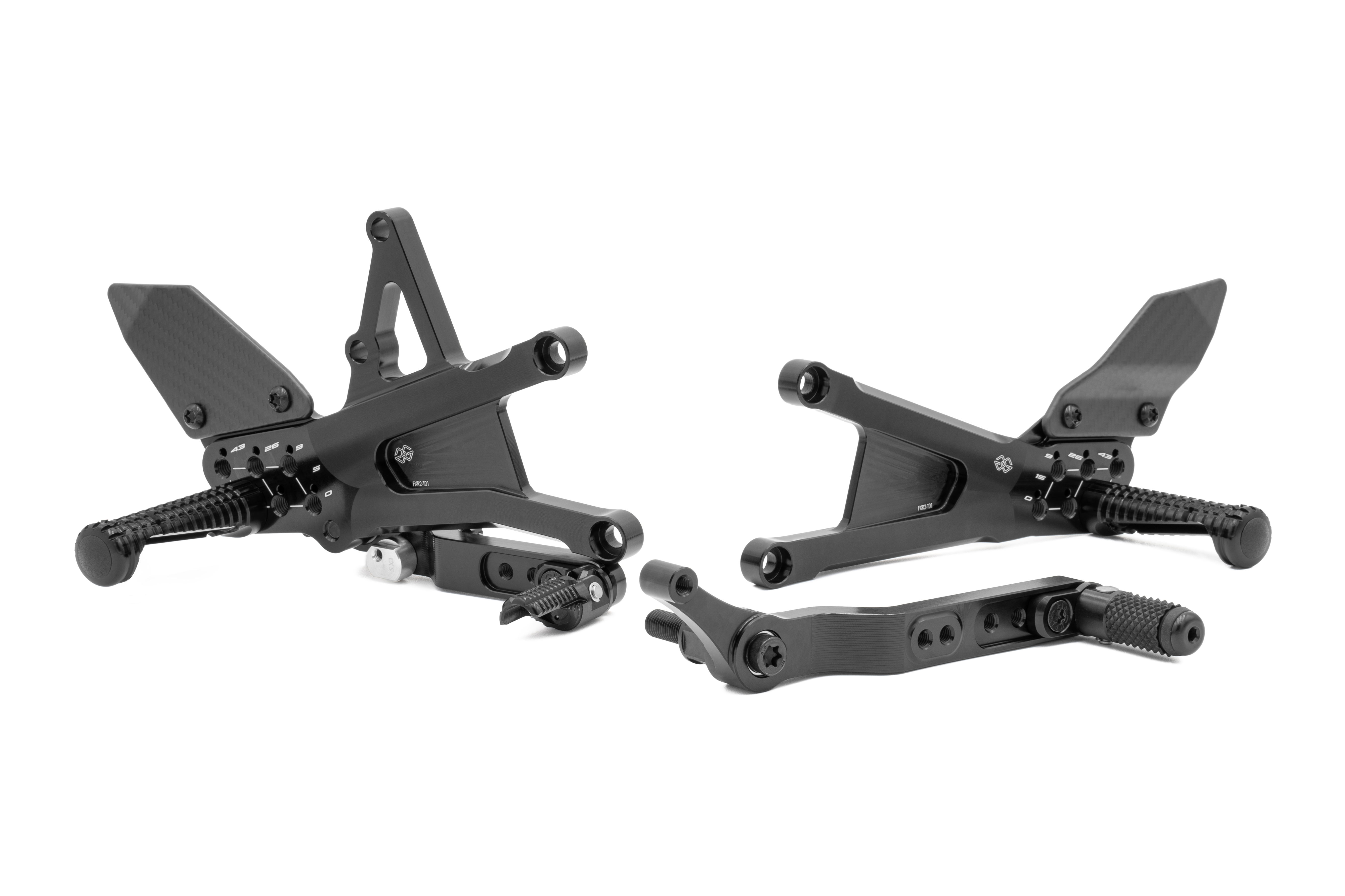 GILLES FXR2 Racing-Fußrastenanlage schwarz für Triumph Daytona 660 2024- 