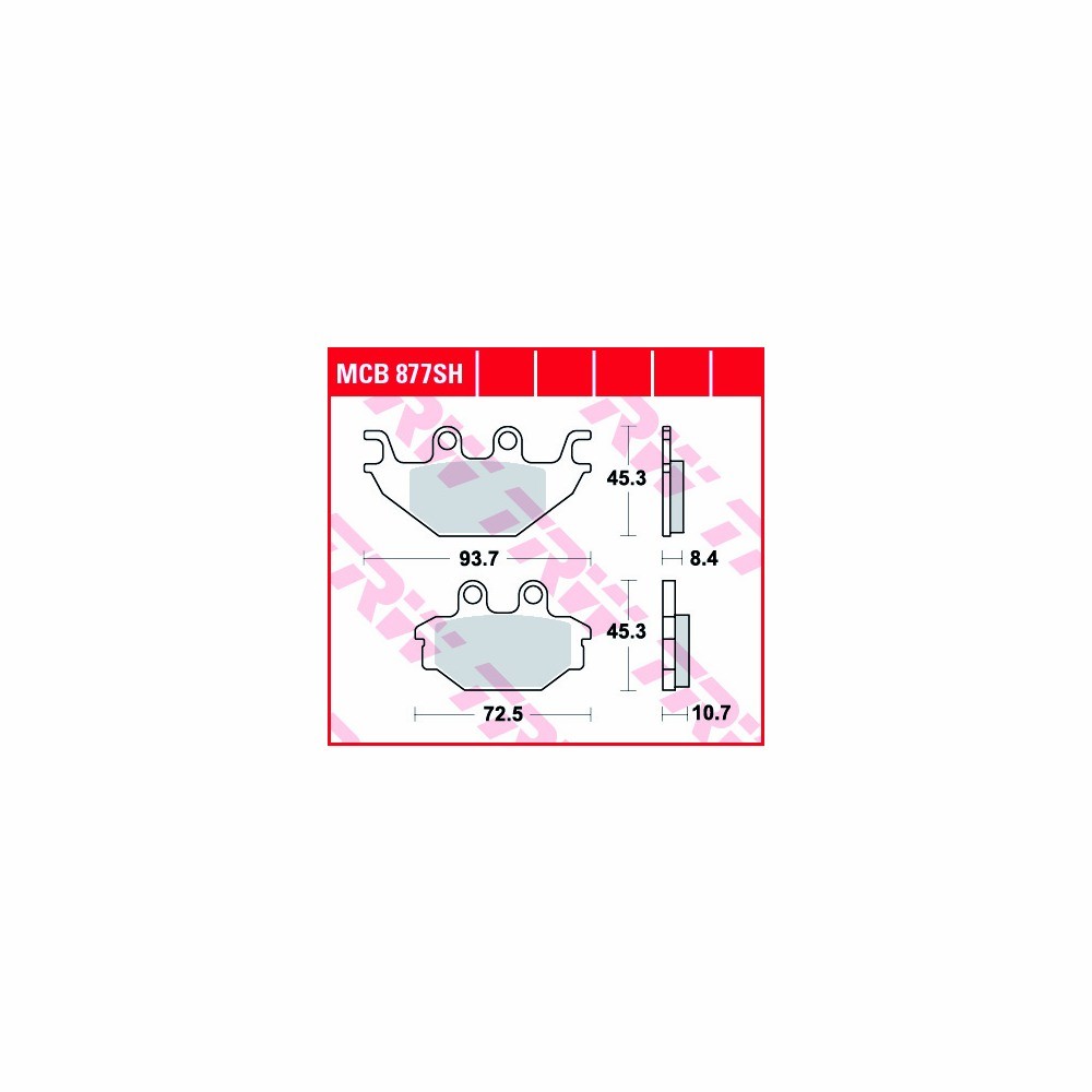 TRW Bremsbelagsatz Sinter Street MCB877SH hinten